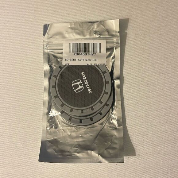 Honda car cup Coasters in black and gray. Set of 2 NWT - Picture 7 of 7